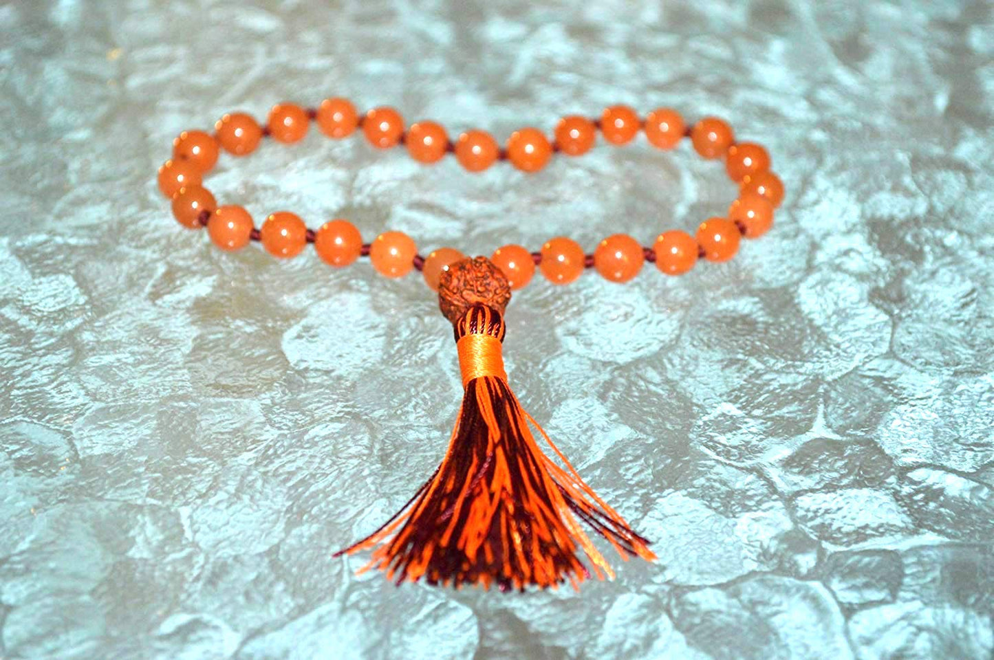 Orange Jade Pocket Mala | 27 Beads for Balance & Creativity | ANKURA Collection