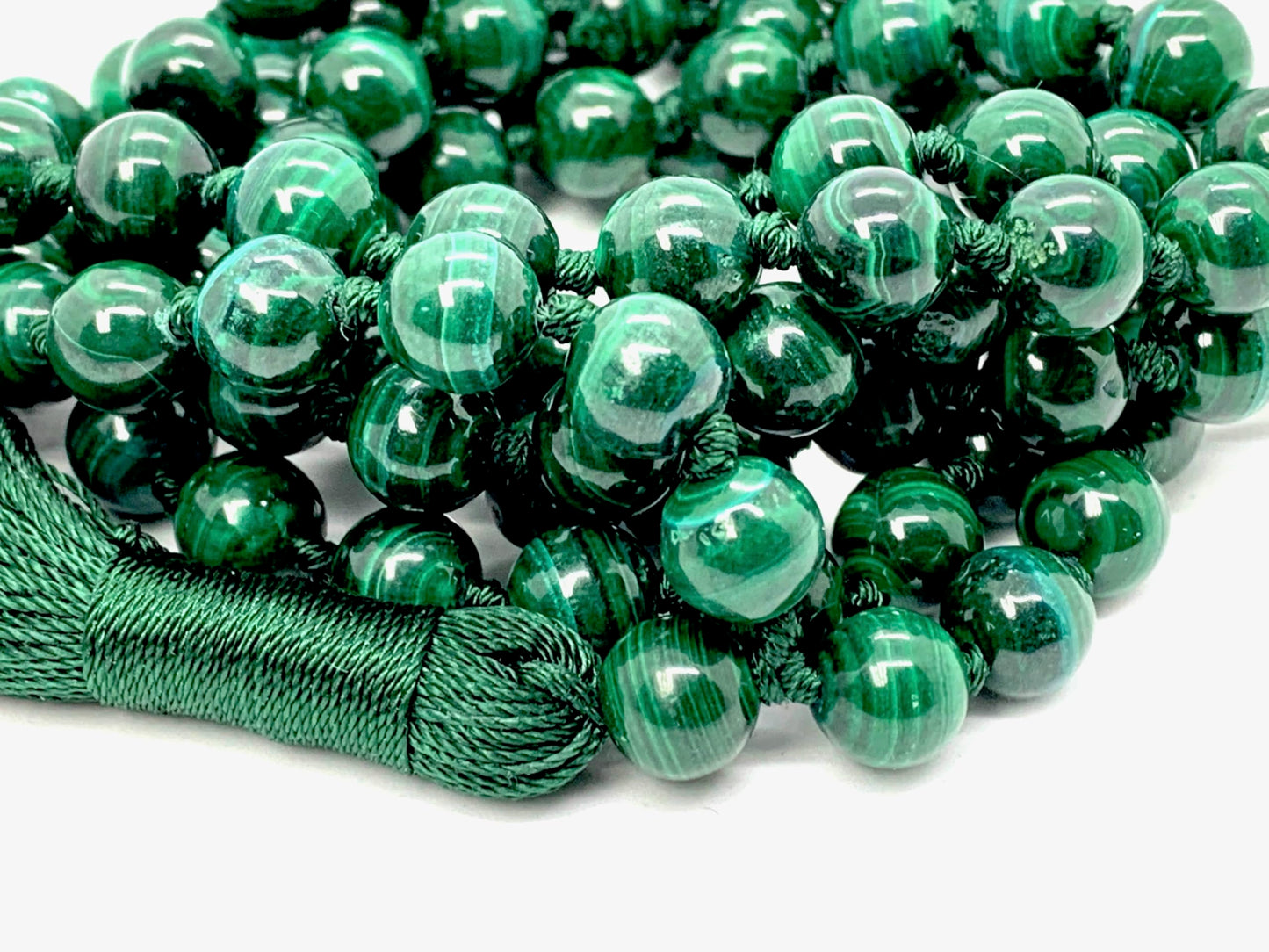 Hand-Knotted Malachite Mala Necklace | 108 Beads | GAIA Collection