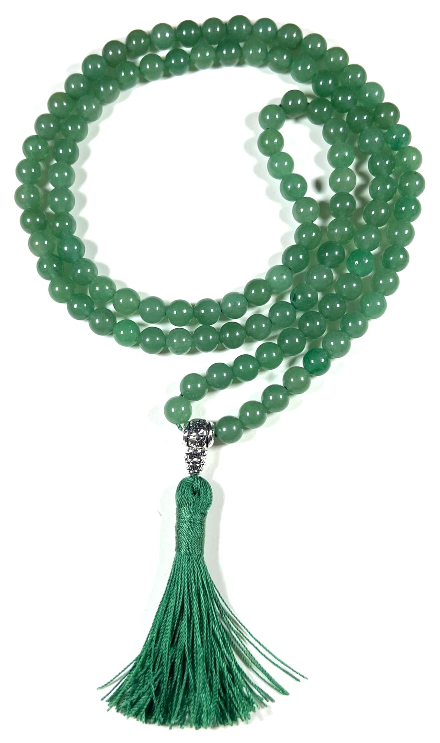 AERIS Green Aventurine Mala Necklace | Creativity, Optimism & Emotional Balance | Heart Chakra Healing | April Birthstone for Taurus & Virgo | Handmade in USA