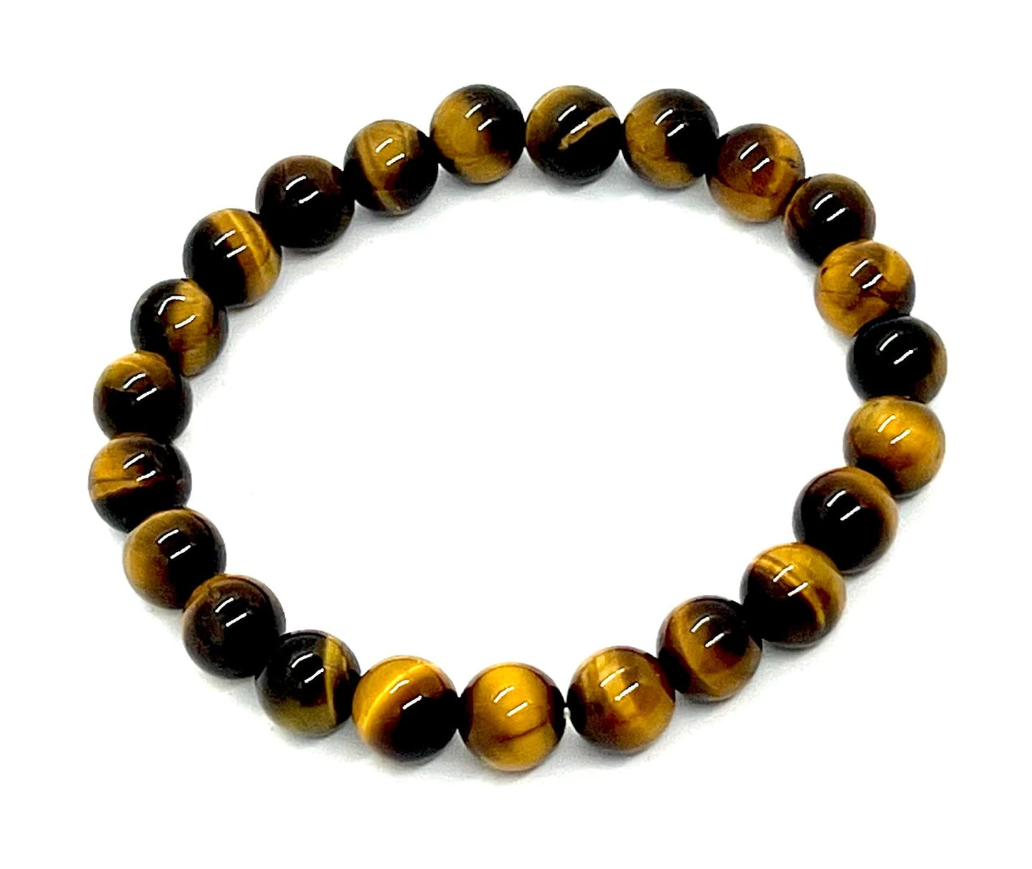 Tiger's Eye Stretch Bracelet – 8mm Beads – Multicolor Options – Solar Plexus Chakra & Zodiac Birthstones – Wrist Sizes 6-9 Inches