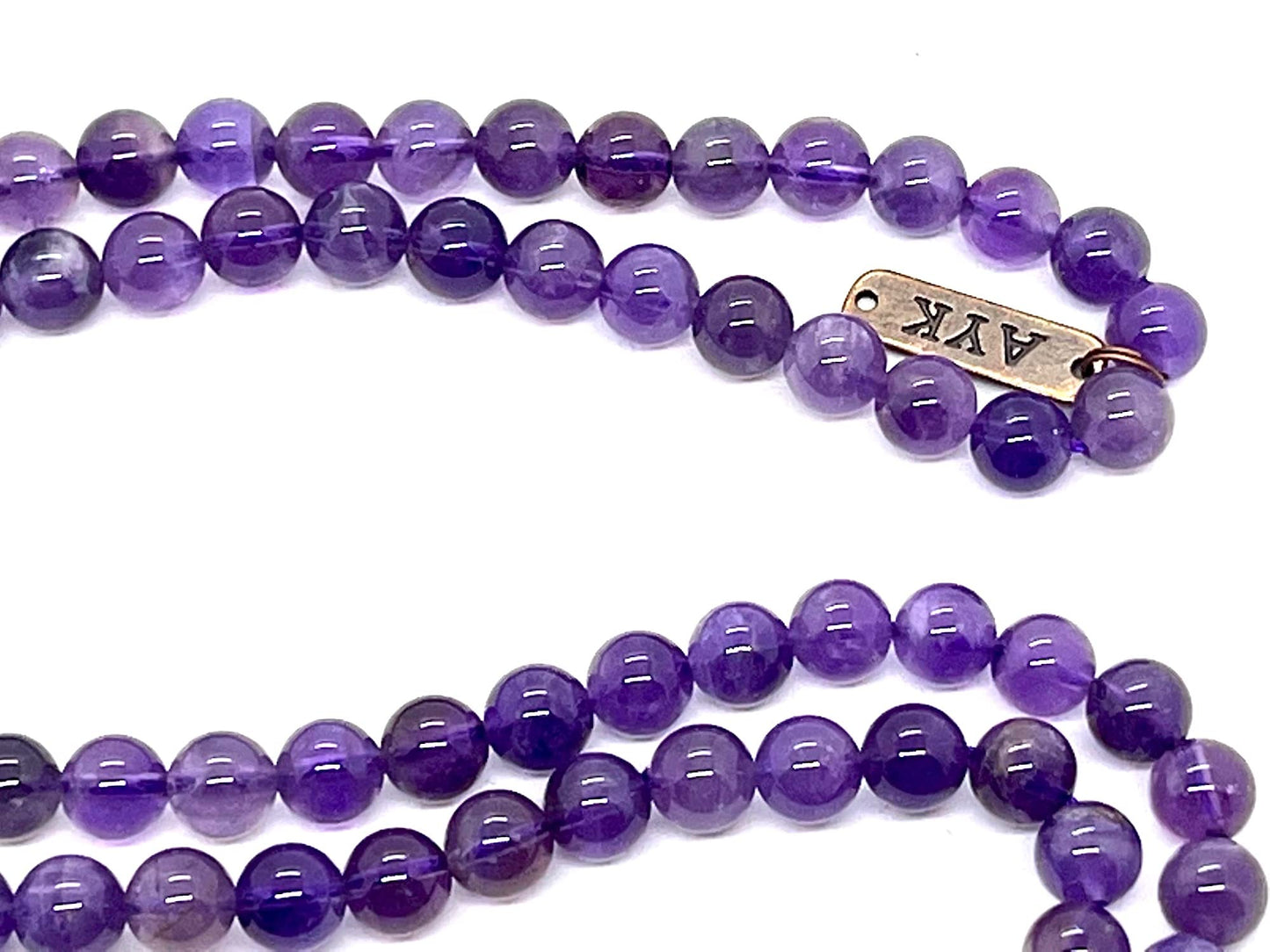 Elevate Your Everyday: Amethyst Mala Necklace, Pisces Birthstone for February March - Third Eye and Crown Chakra