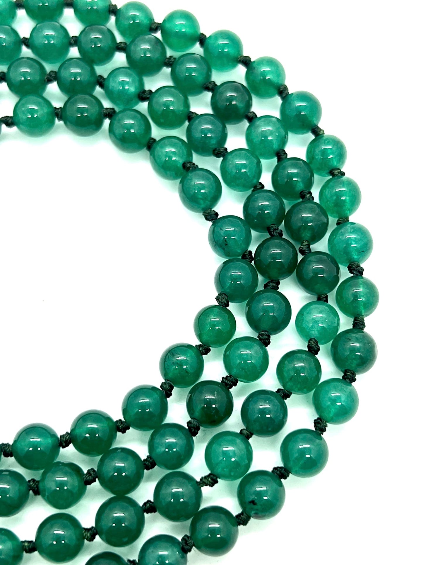 Green Jade Mala Beads Necklace - 108 Prayer Beads - Heart Chakra Healing and Meditation for Inner Peace