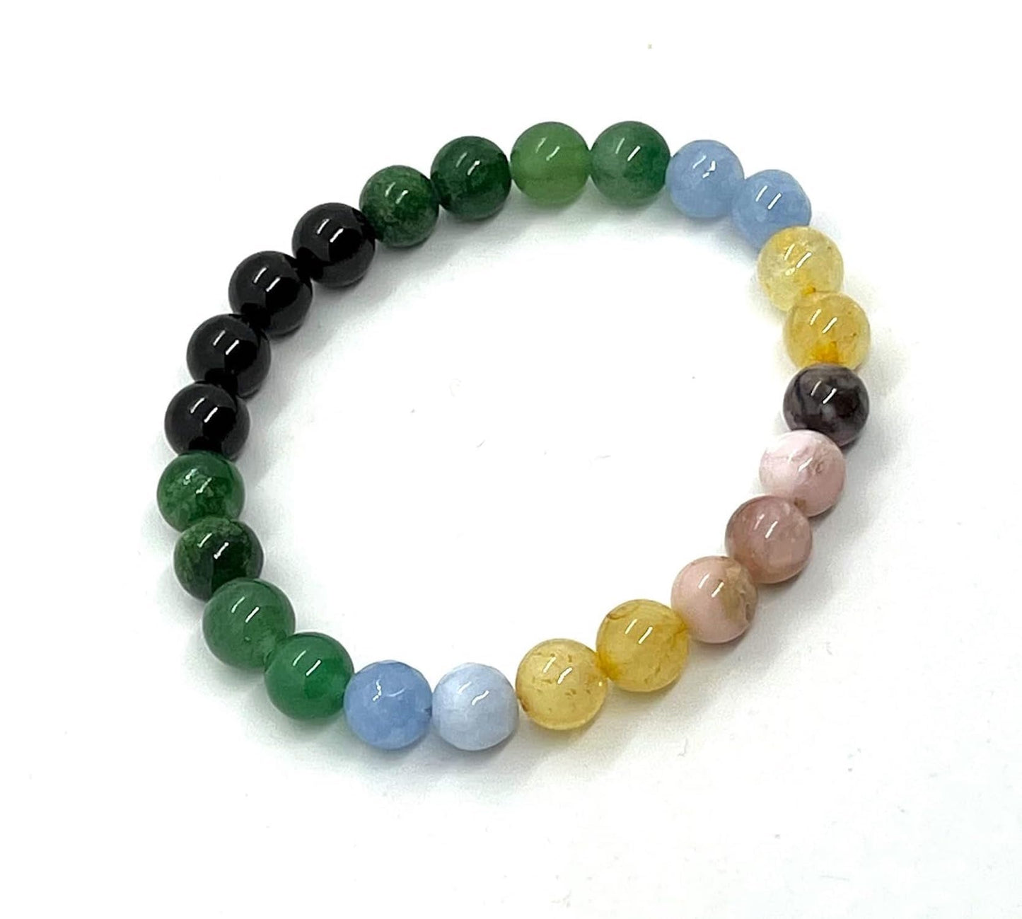 Cultivate Harmony & Find Balance: Libra Birthstone Bracelet (8mm) - Multi-Chakra Alignment - Wrist Size 7.5 Inches