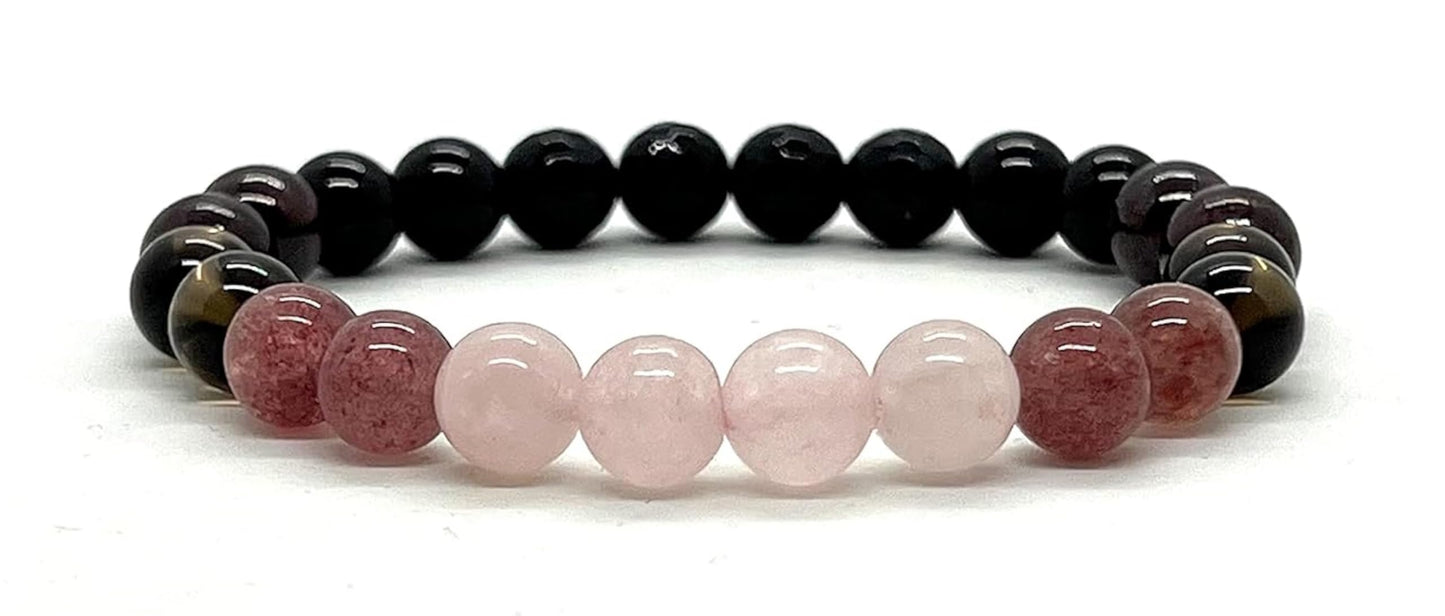 Capricorn Birthstone Bracelet (8mm) - Cultivate Balance & Manifest Dreams - Multi-Chakra Alignment - Wrist Size 7.5 Inches
