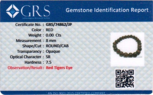 AWAKEN YOUR KUNDALINI Red Tiger's Eye Tiger Eye Stretch Bracelet - 8mm Beads - Scorpio Birthstone, Root Chakra