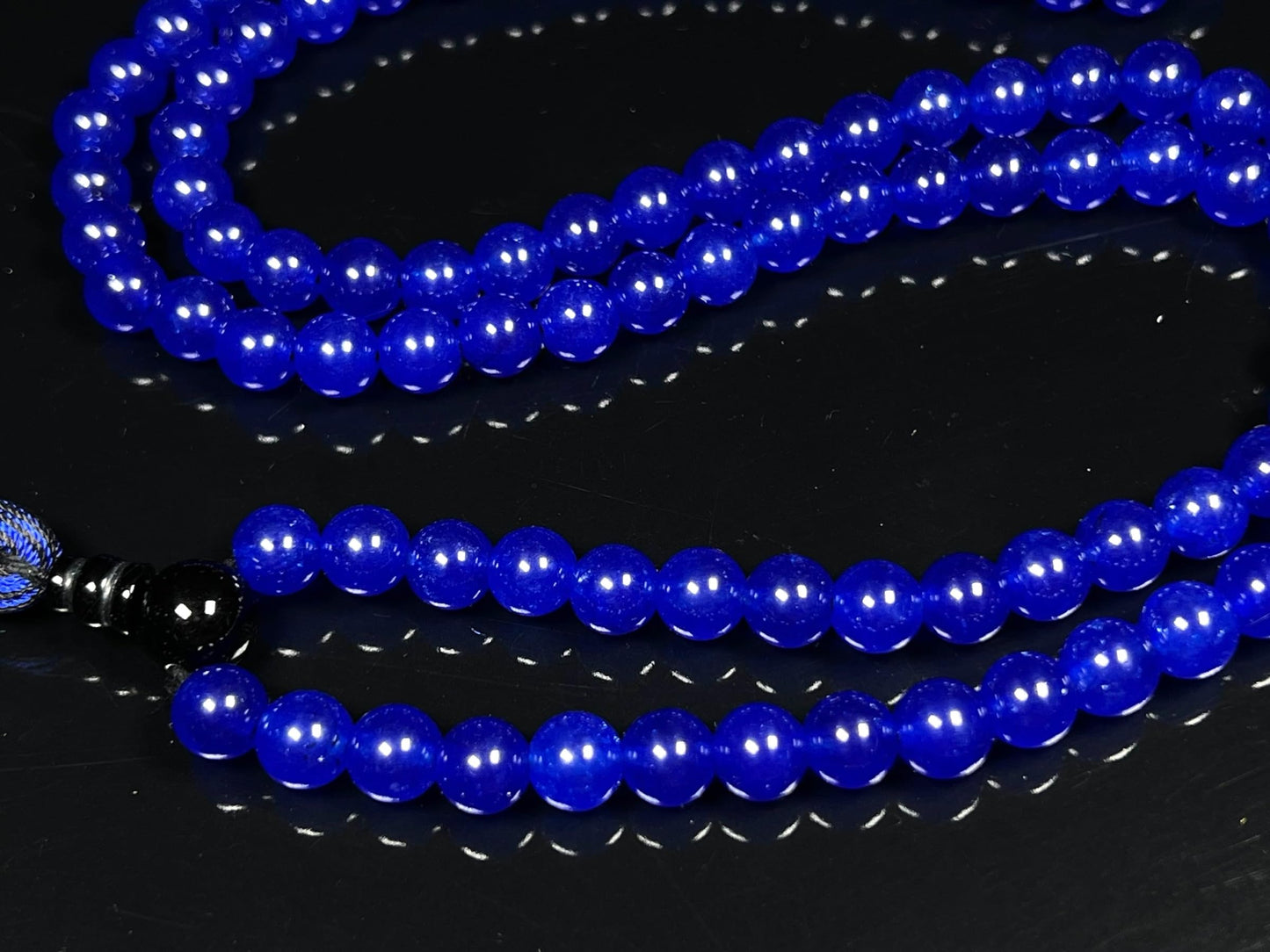 Handmade Agate Mala Beads Necklace with Black Onyx Guru Bead – 108 Beads – 8mm – Multicolor Options – Chakra Balancing & Zodiac Birthstone – Meditation Jewelry