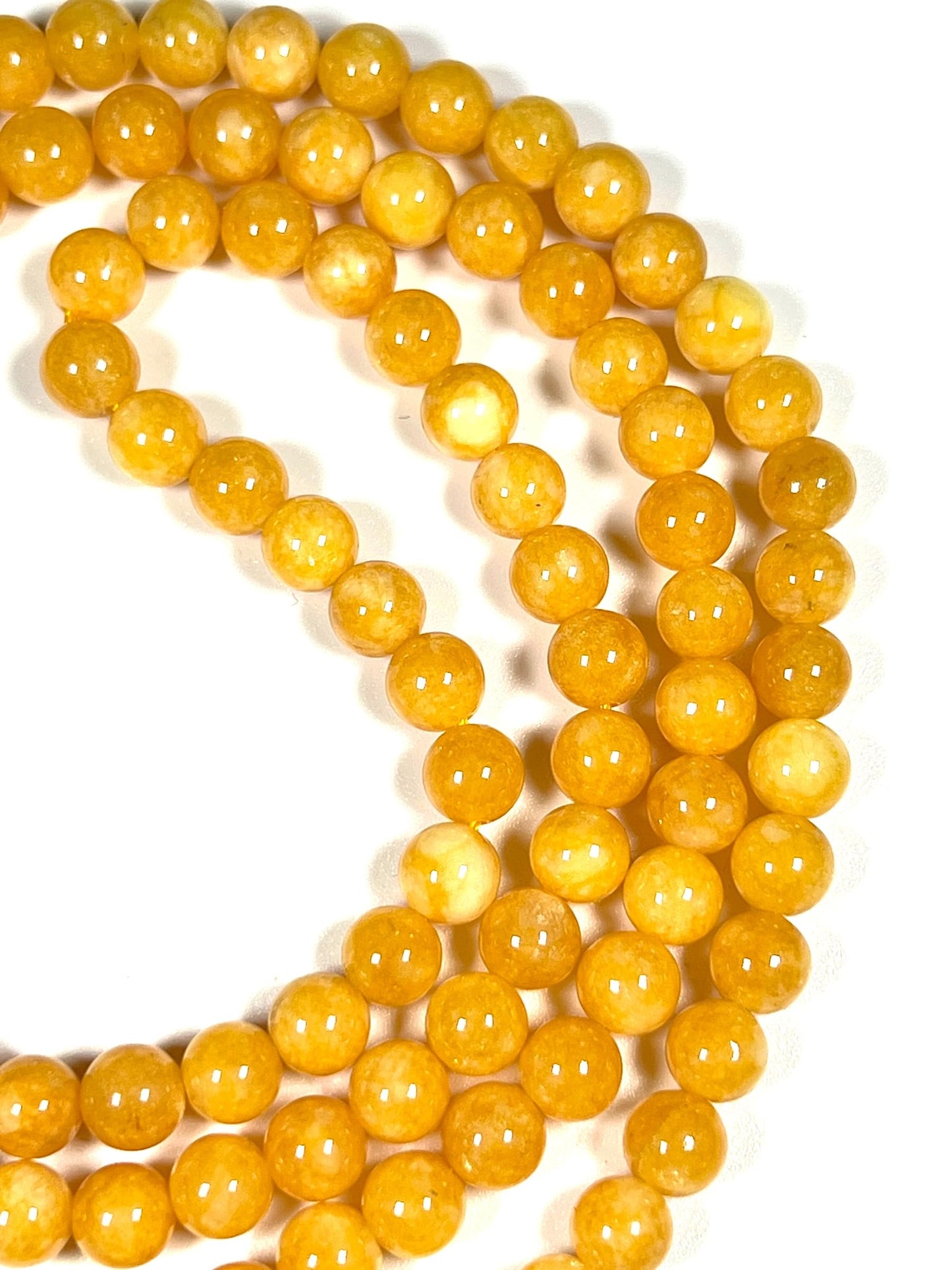 Handmade 8mm Yellow Calcite Mala Beads Necklace – 108 Beads – Leo Birthstone – Solar Plexus Chakra