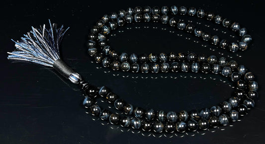 Handmade Tiger's Eye Mala Beads Necklace – 8mm 108 Beads – Multicolor Options – Solar Plexus Chakra & Zodiac Birthstones – Meditation Jewelry