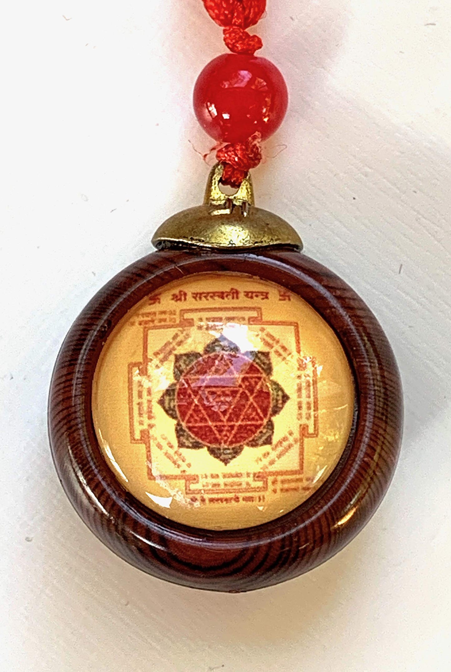 Saraswati Yantra with Sri Yantra - Dual Yantra Amulet for Education, Prosperity & Abundance