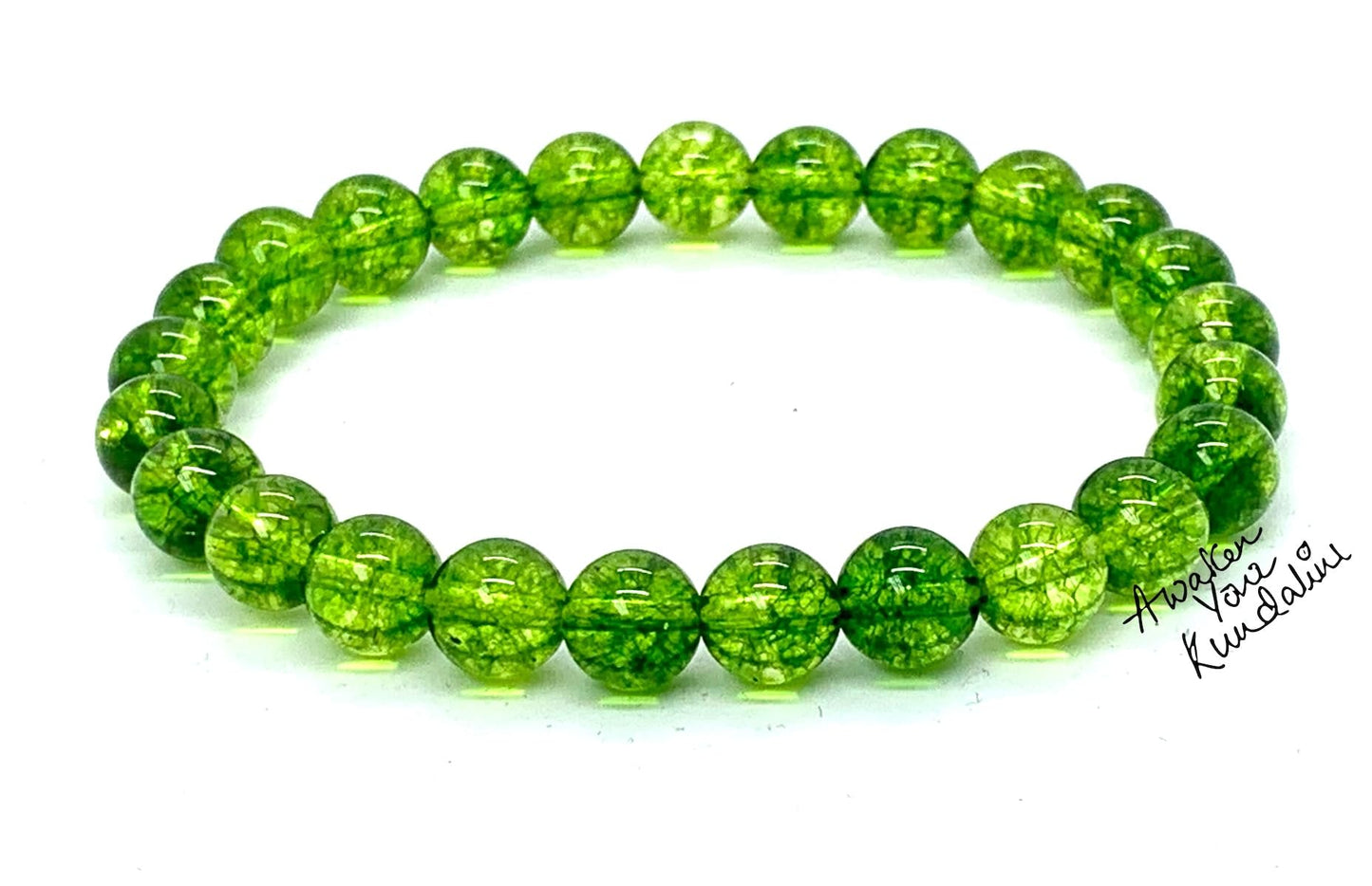 Peridot Stretch Bracelet - August Birthstone for Leo and Virgo - Heart Chakra