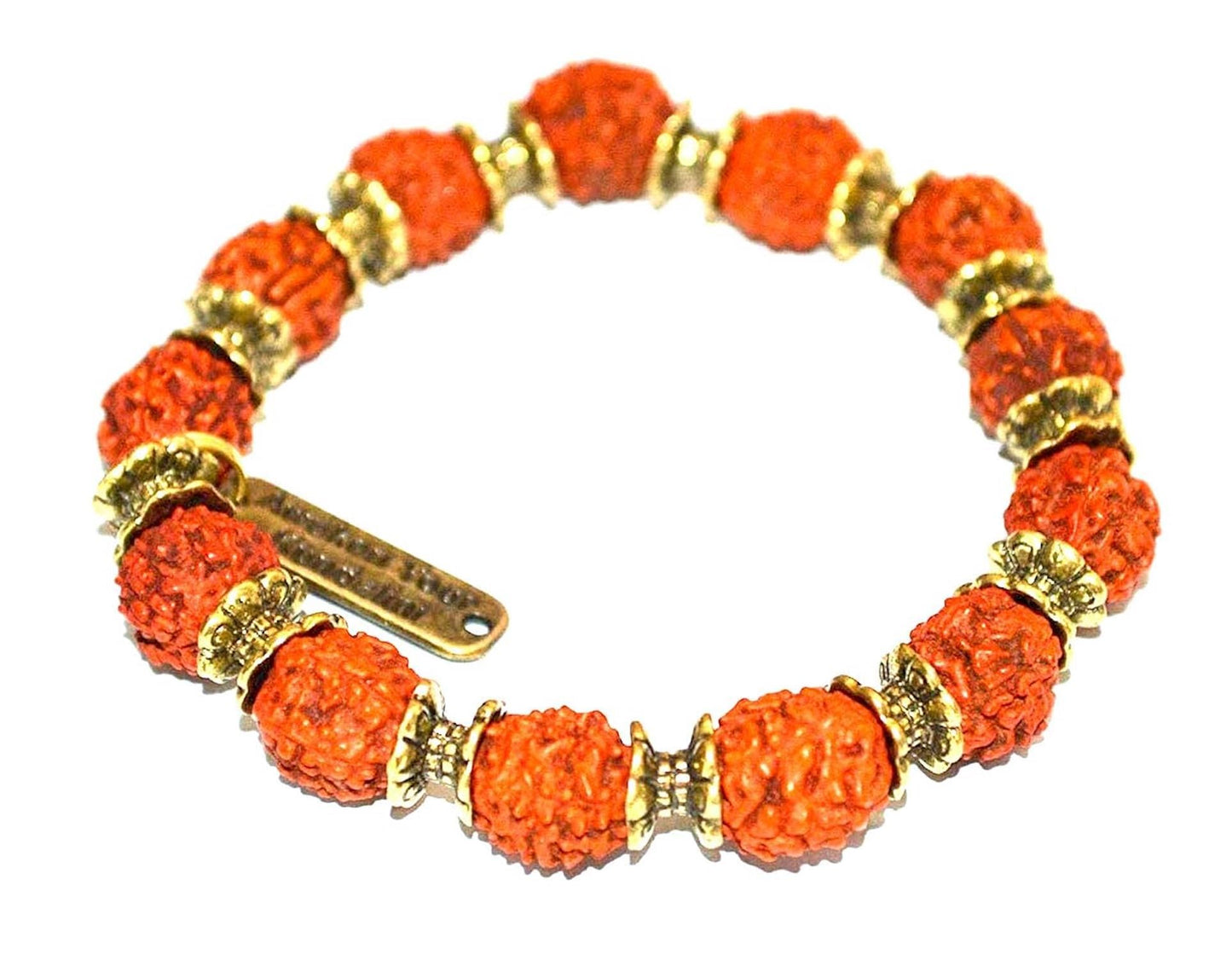 Find balance and focus with 5 mukhi rudraksha rudraksh stretch bracelet (10mm), root chakra balancing