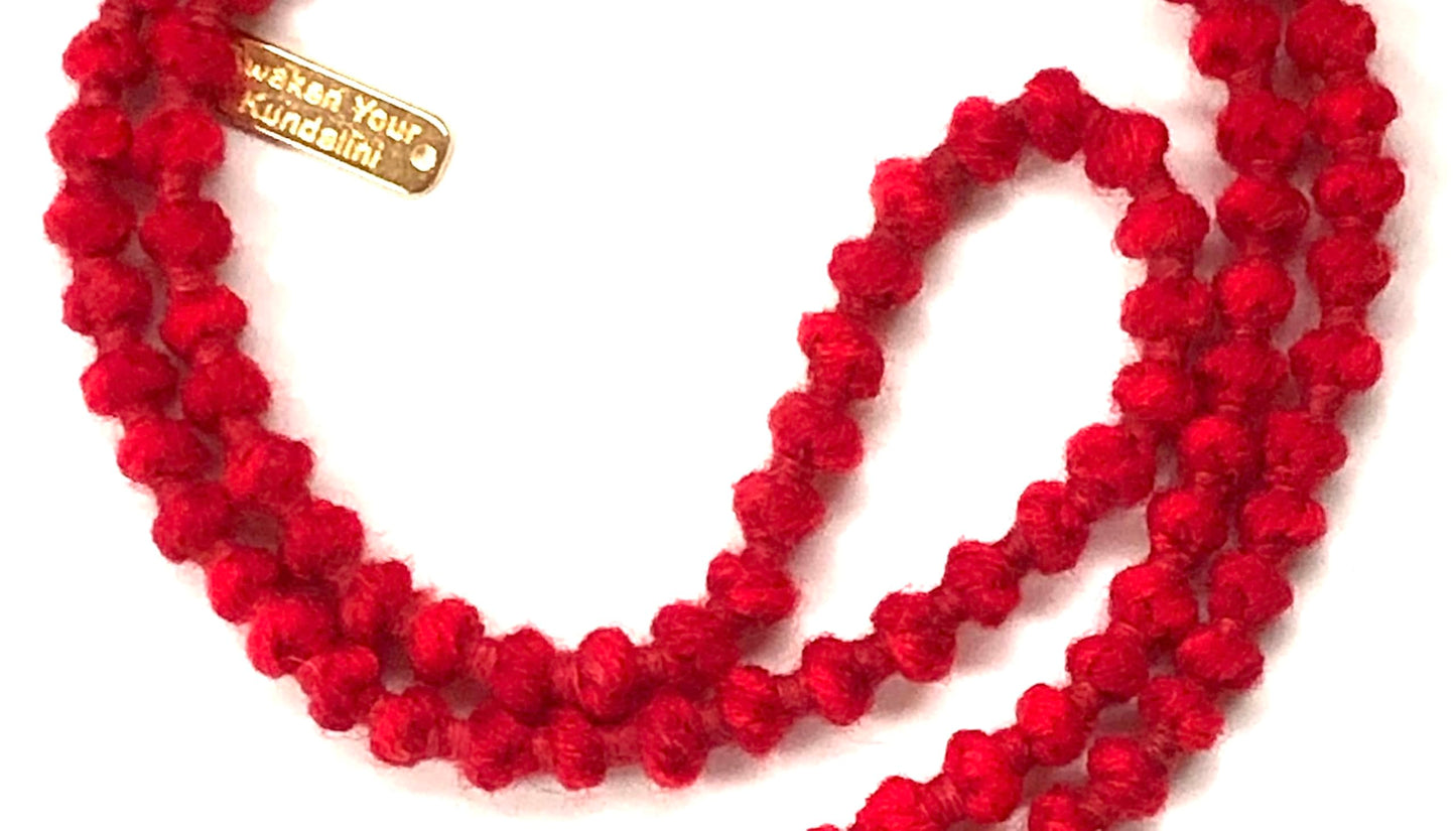 Hand Knotted Wool Mala Beads Necklace – Bead Size 7-8mm | 108 Beads | 7 Chakra Colors | Root to Crown Energy | Ethical & Lightweight