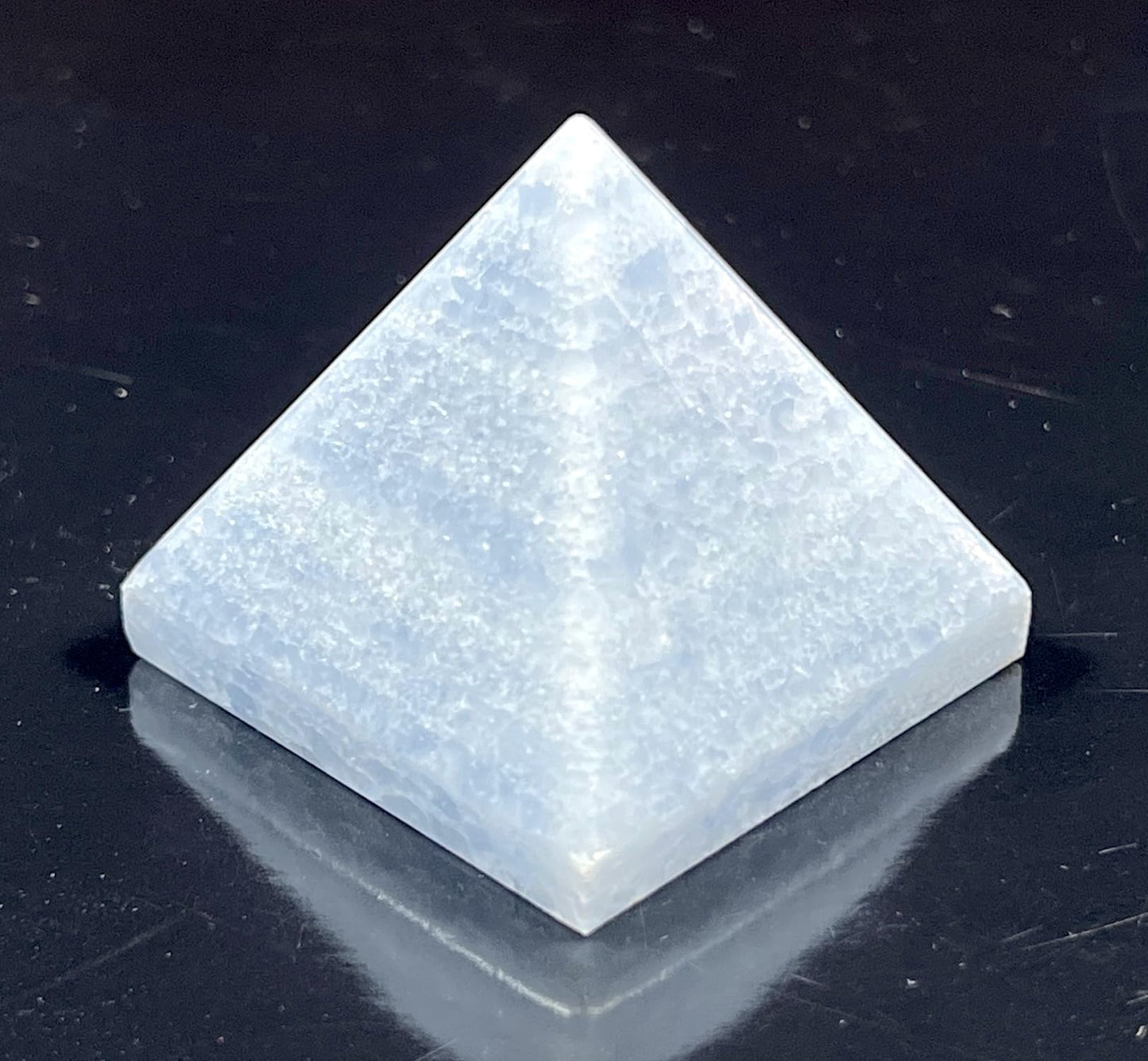 Blue Calcite Crystal Pyramid | 2-Inch Soothing Stone | TATTVA Collection