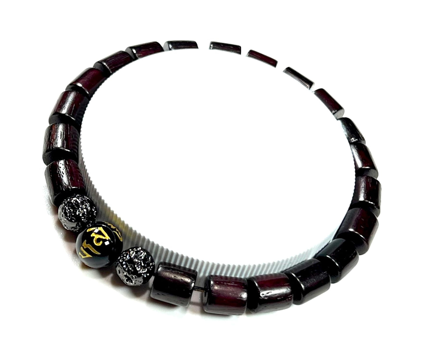 Rosewood, Obsidian & Lava Stretch Bracelet | ARANYA Collection