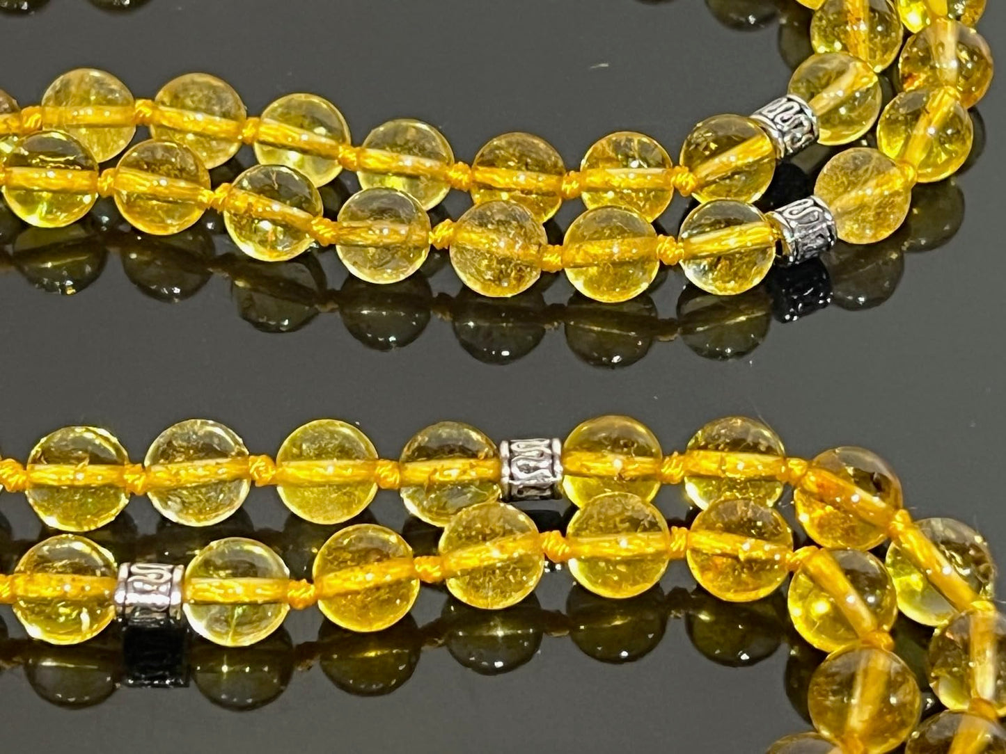 SOLIS Citrine Mala Necklace | Abundance & Clarity | Root & Solar Plexus Chakra | November Birthstone