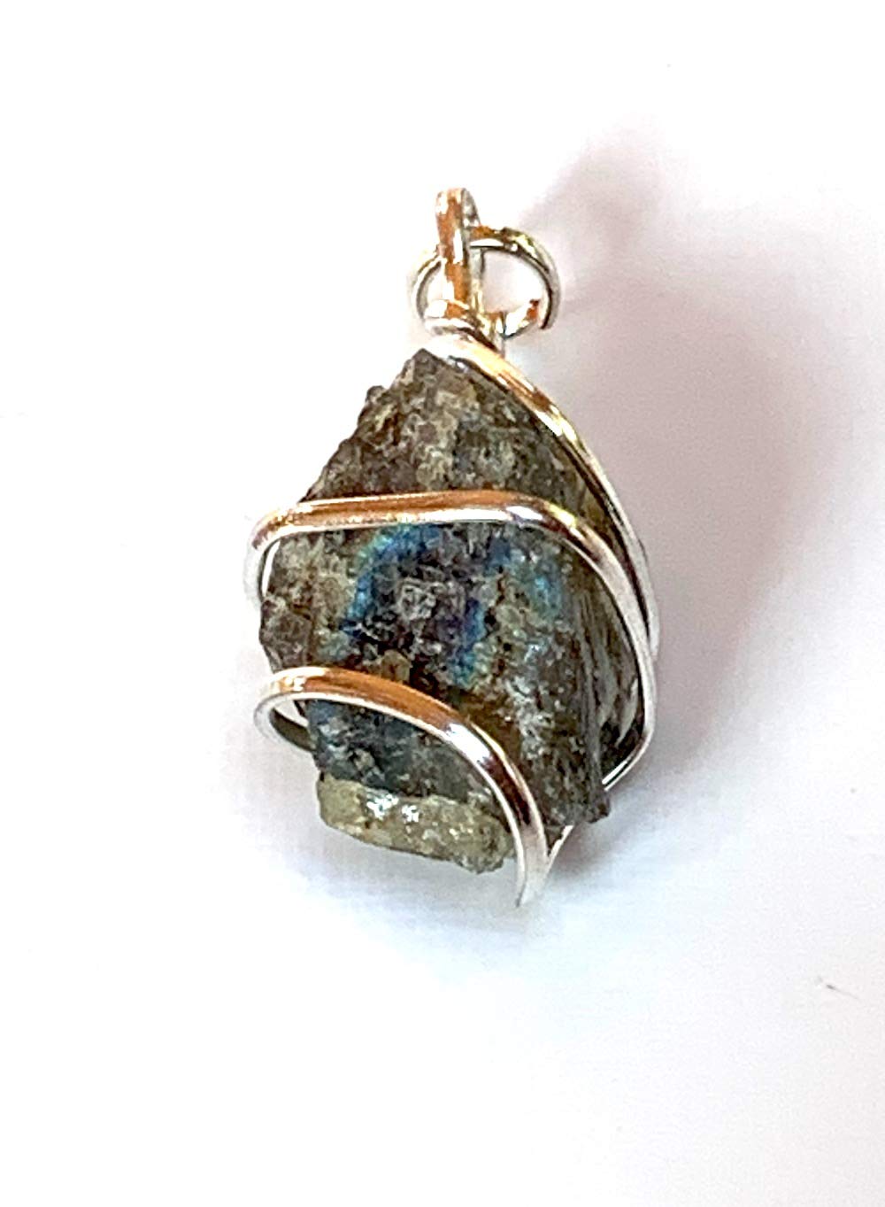 AWAKEN YOUR KUNDALINI Labradorite Pendant, 1 to 1.25 Inches, February Birthstone, Third Eye Chakra