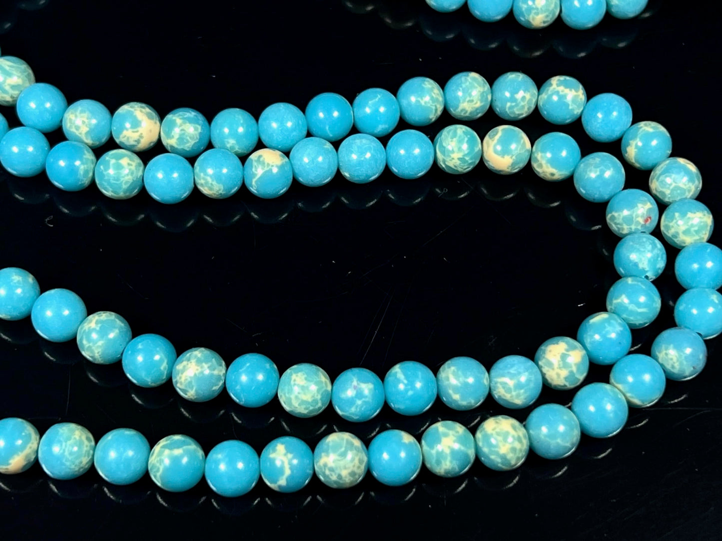 Sea Sediment Jasper Mala Beads Necklace