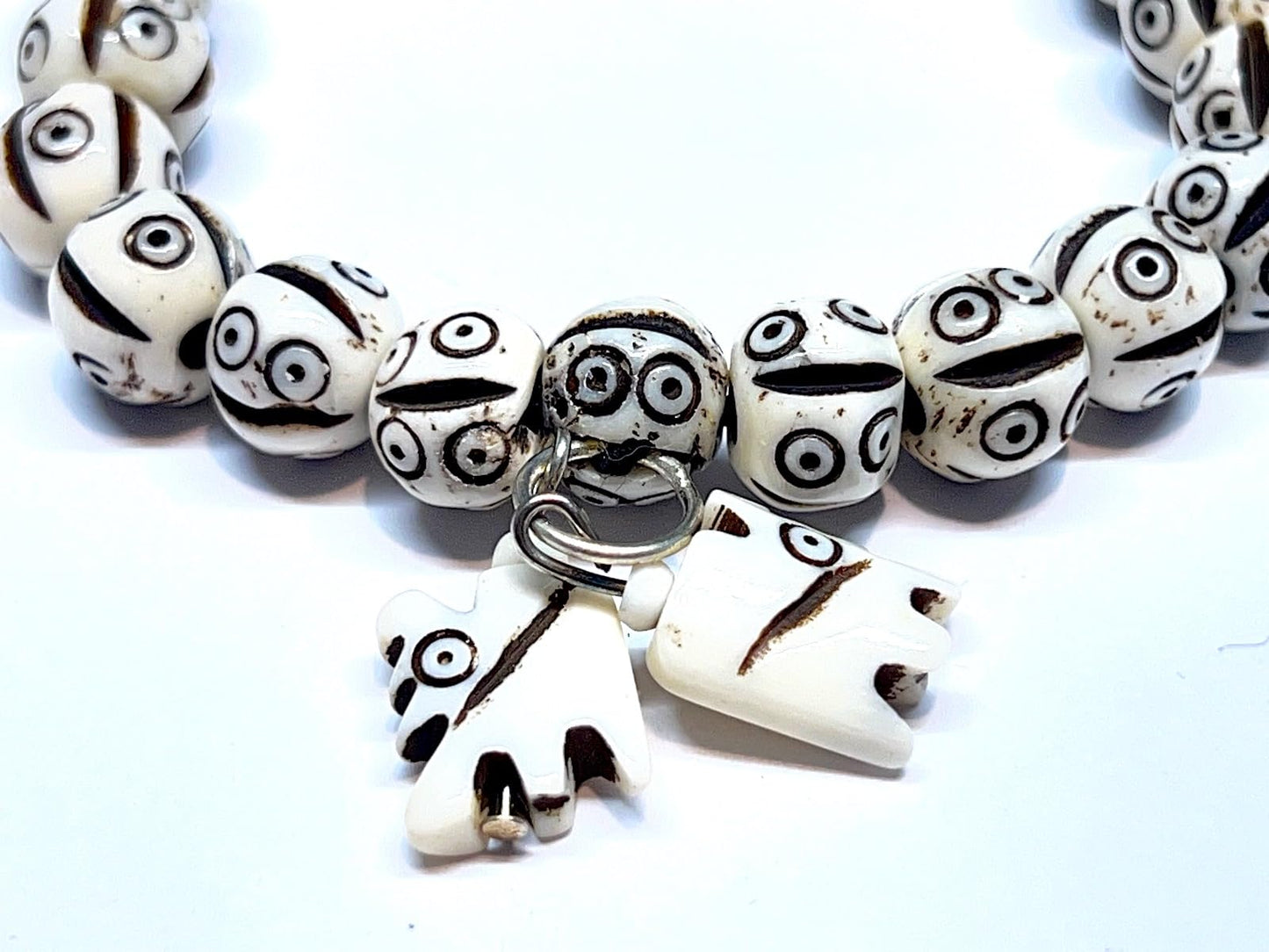 AWAKEN YOUR KUNDALINI Tibetan Yak Bone Yakbone Om Healing Bracelet (7"-8" Wrist, 10mm Beads) - Embrace Harmony & Inner Peace