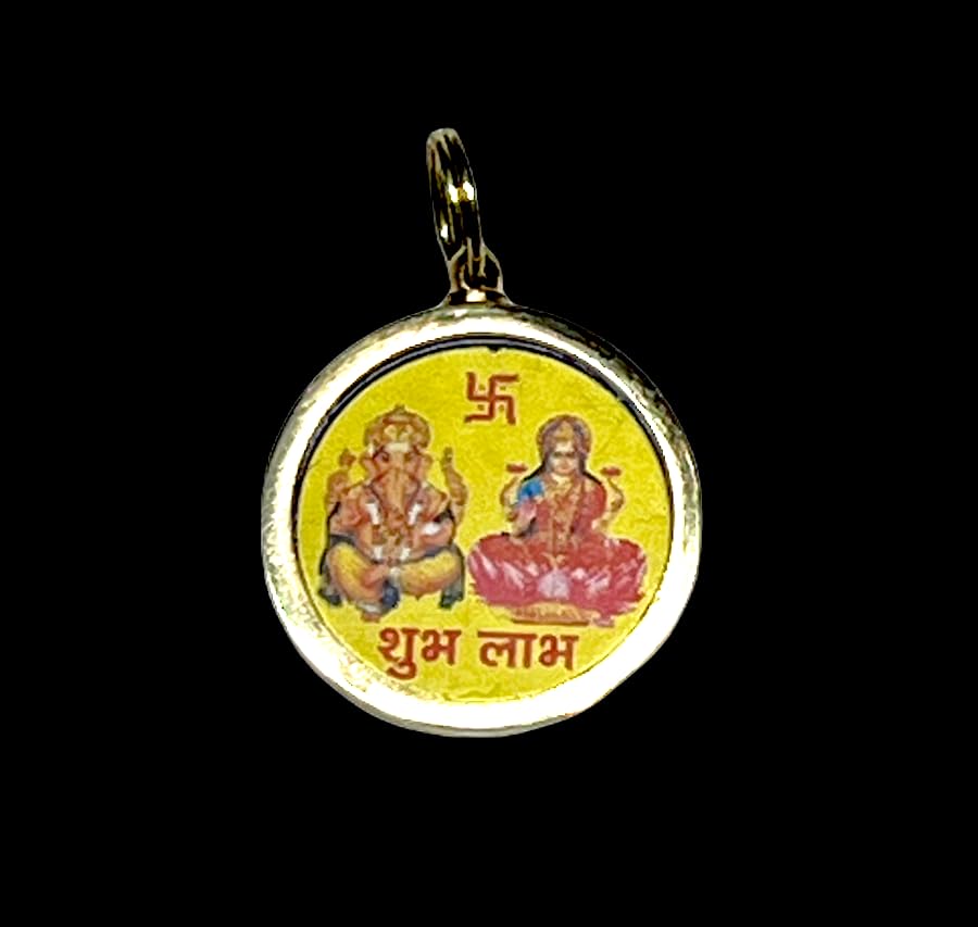 Vyapaar Vyapar Vridhi Yantra Pendant - Sri Lakshmi Ganesha Yantra for Growth and Success in Business, Prosperity