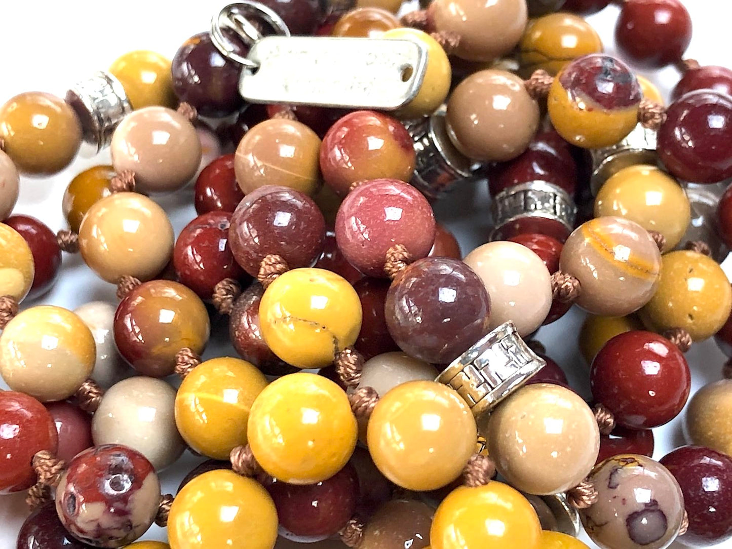 Hand-knotted Mookaite Mala Necklace, 8mm 108 Beads, Root Chakra Healing