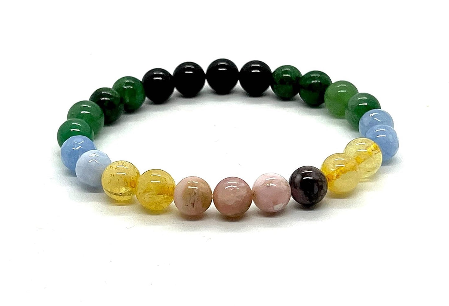 Cultivate Harmony & Find Balance: Libra Birthstone Bracelet (8mm) - Multi-Chakra Alignment - Wrist Size 7.5 Inches