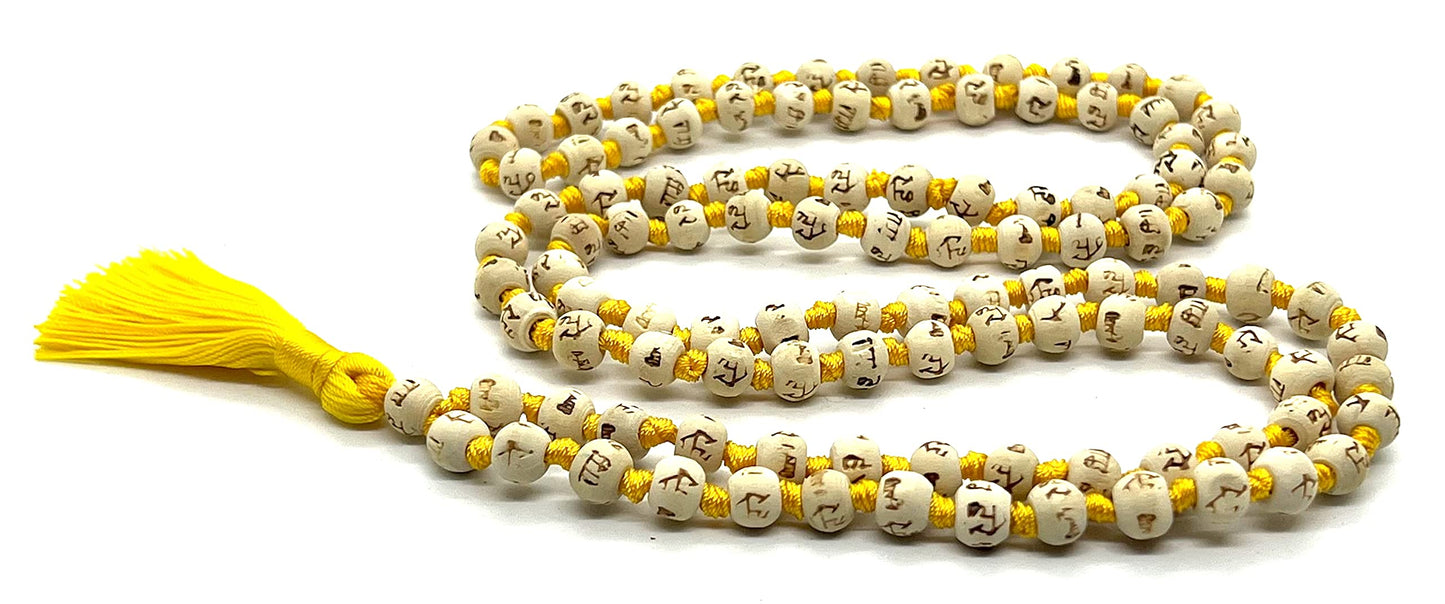 Handmade Tulsi Mala Beads Necklace – 8mm Beads with "Ram" Inscription – Multicolor Options – Chakra Balancing & Zodiac Birthstones – Meditation Jewelry