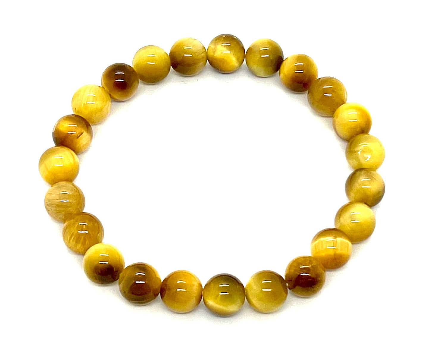 Tiger's Eye Stretch Bracelet – 8mm Beads – Multicolor Options – Solar Plexus Chakra & Zodiac Birthstones – Wrist Sizes 6-9 Inches