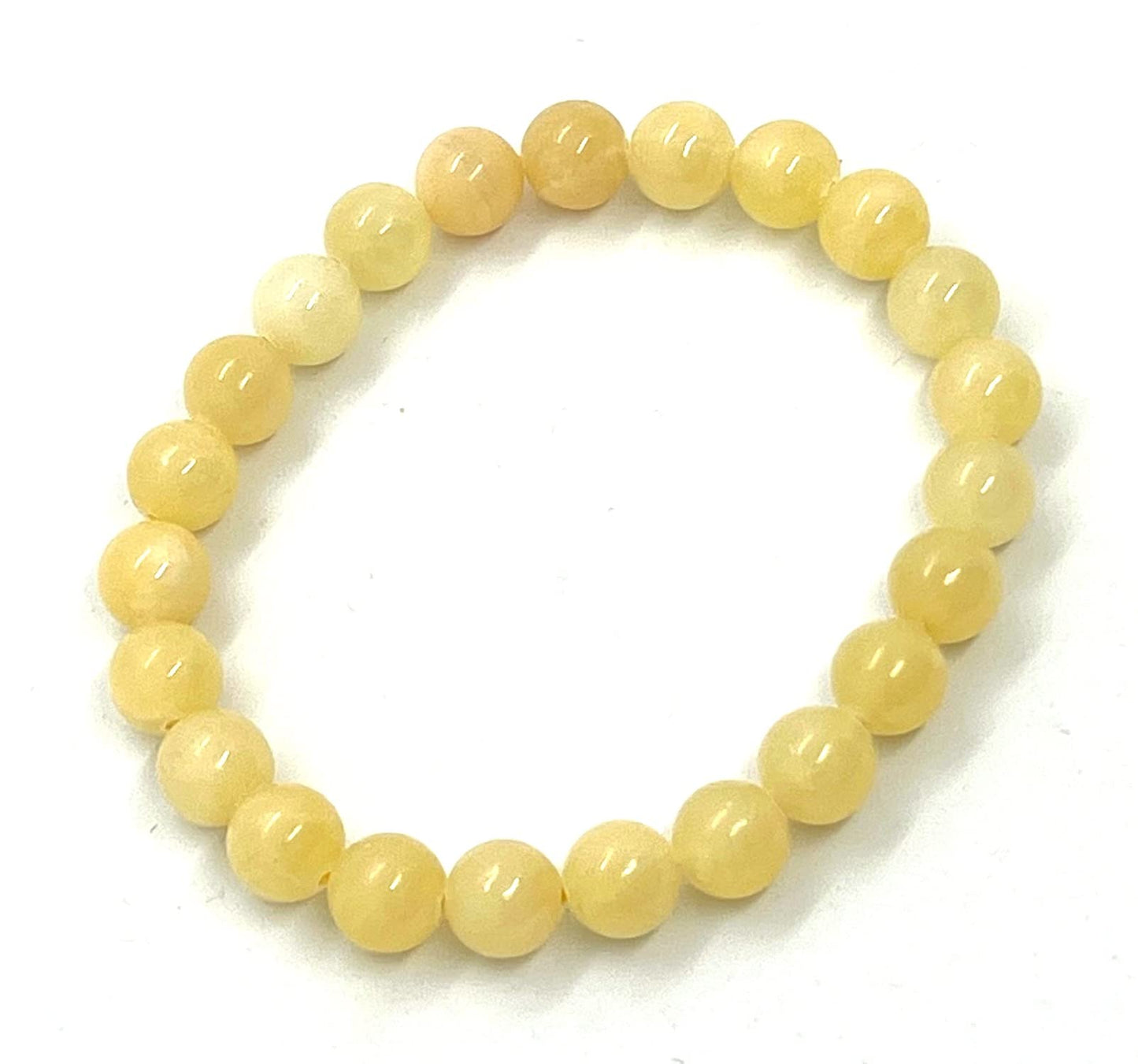 8mm Calcite Stretch Bracelet - Cancer Birthstone - Root Chakra