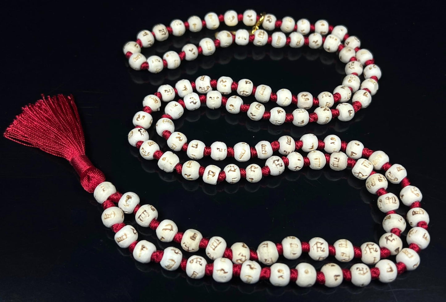 Handmade Tulsi Mala Beads Necklace – 8mm Beads with "Ram" Inscription – Multicolor Options – Chakra Balancing & Zodiac Birthstones – Meditation Jewelry