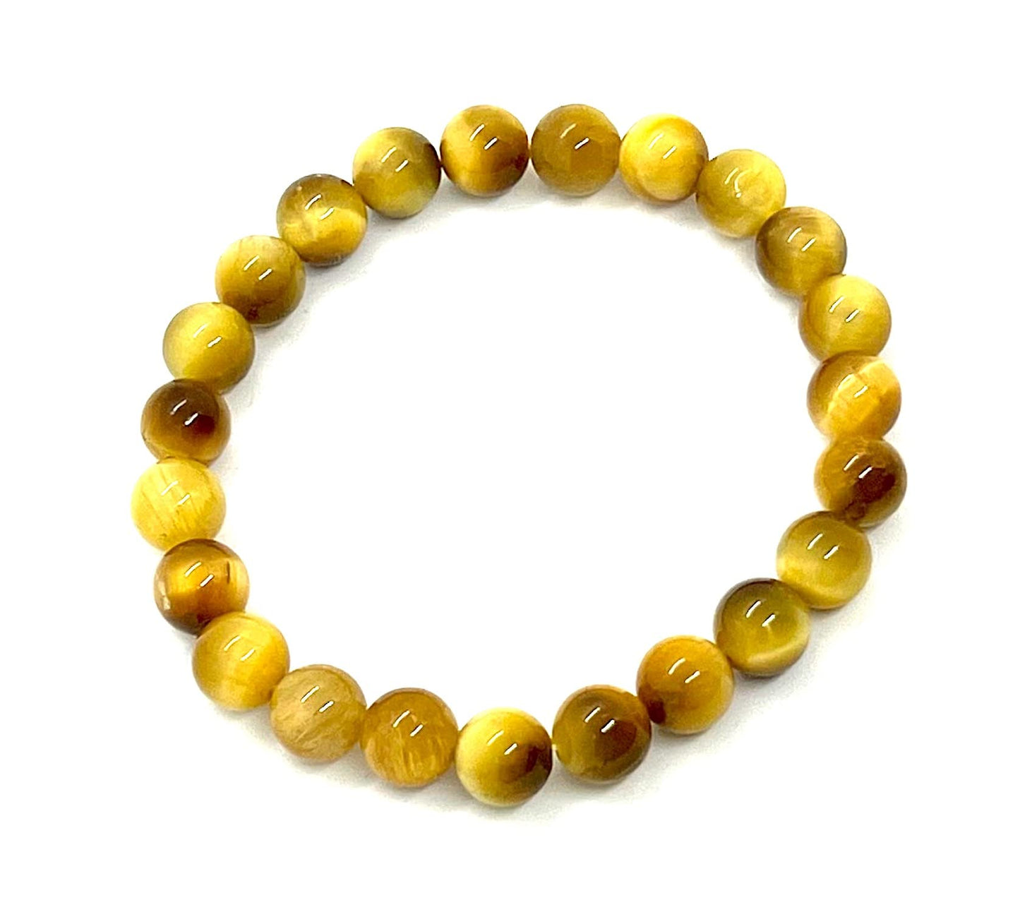 Tiger's Eye Stretch Bracelet – 8mm Beads – Multicolor Options – Solar Plexus Chakra & Zodiac Birthstones – Wrist Sizes 6-9 Inches