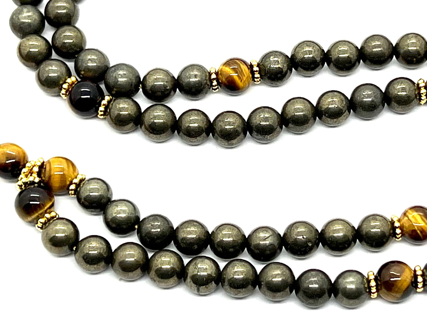 Manipura - Pyrite & Tiger’s Eye Mala Necklace – Solar Plexus & Sacral Chakra