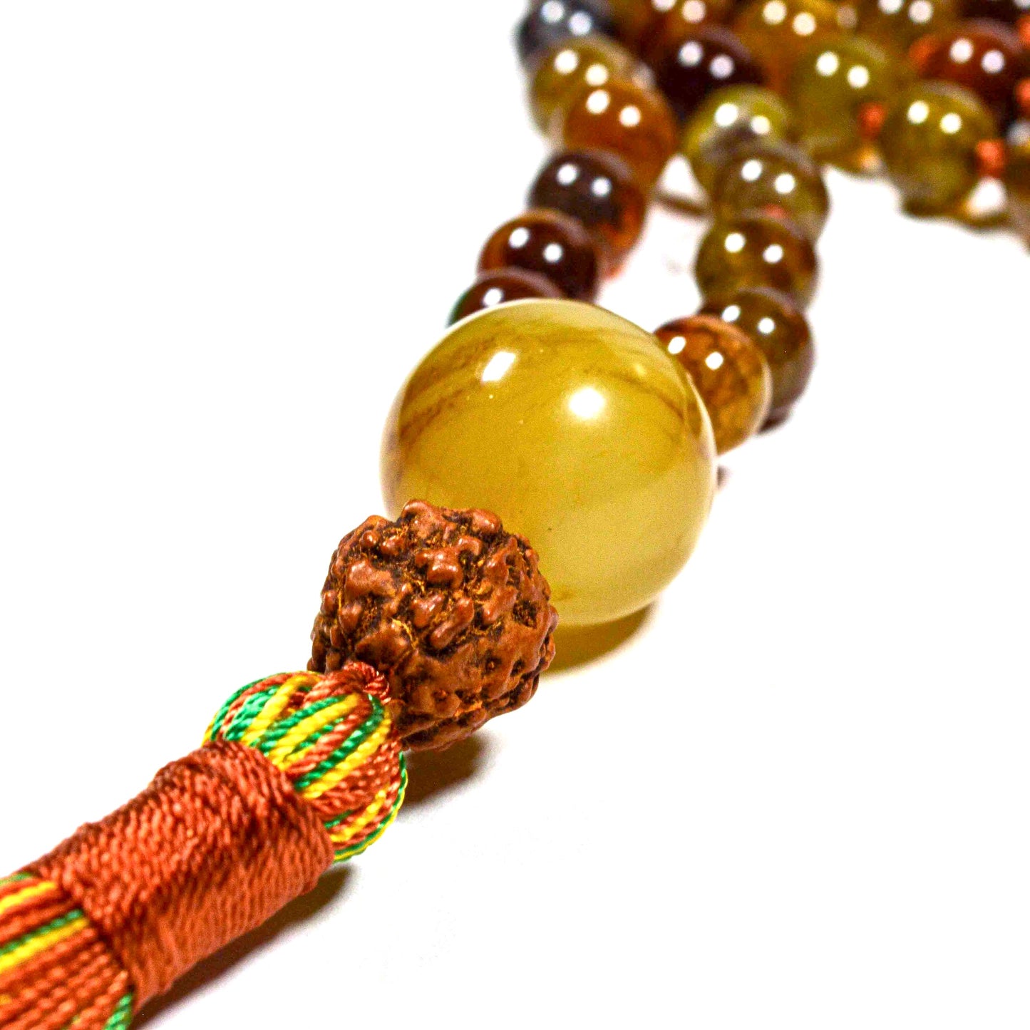 Coffee Dragon Vein Agate Mala Necklace | FALL Collection
