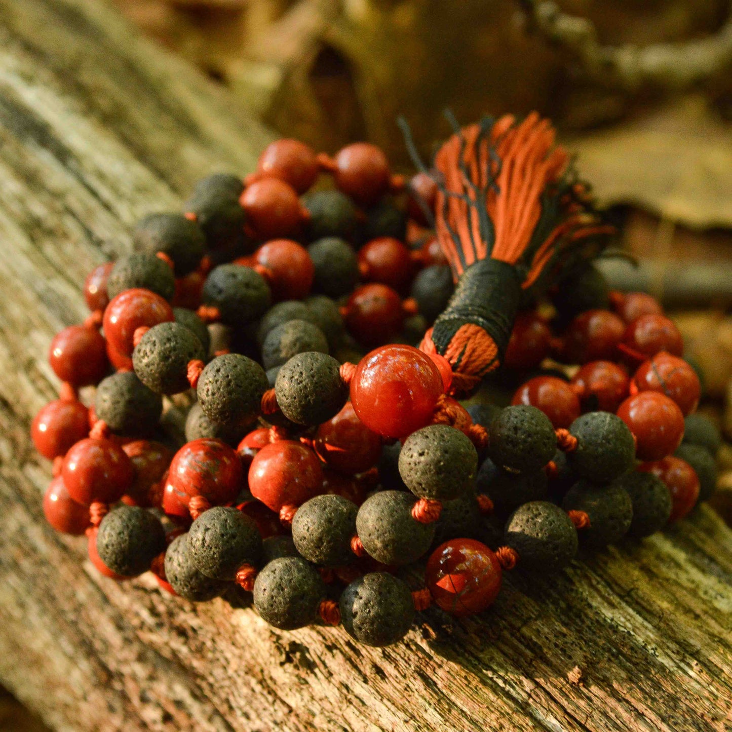 Red Jasper & Lava Mala Necklace | FALL Collection