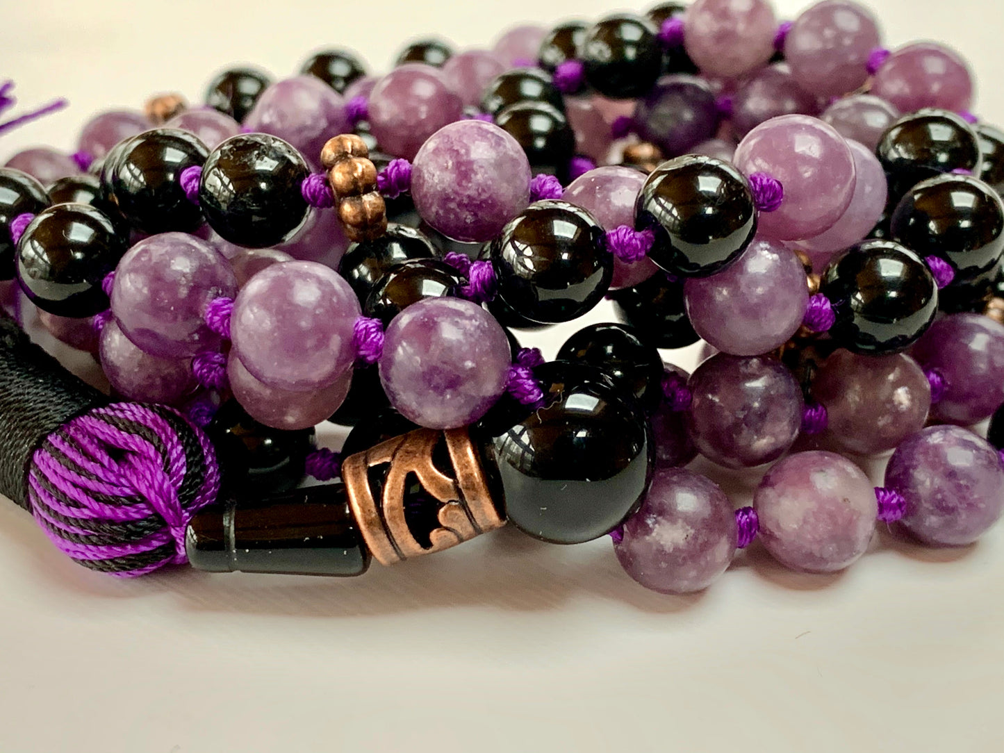 Black Tourmaline Mala Necklace | 108 Beads | VESTA Collection by AYK