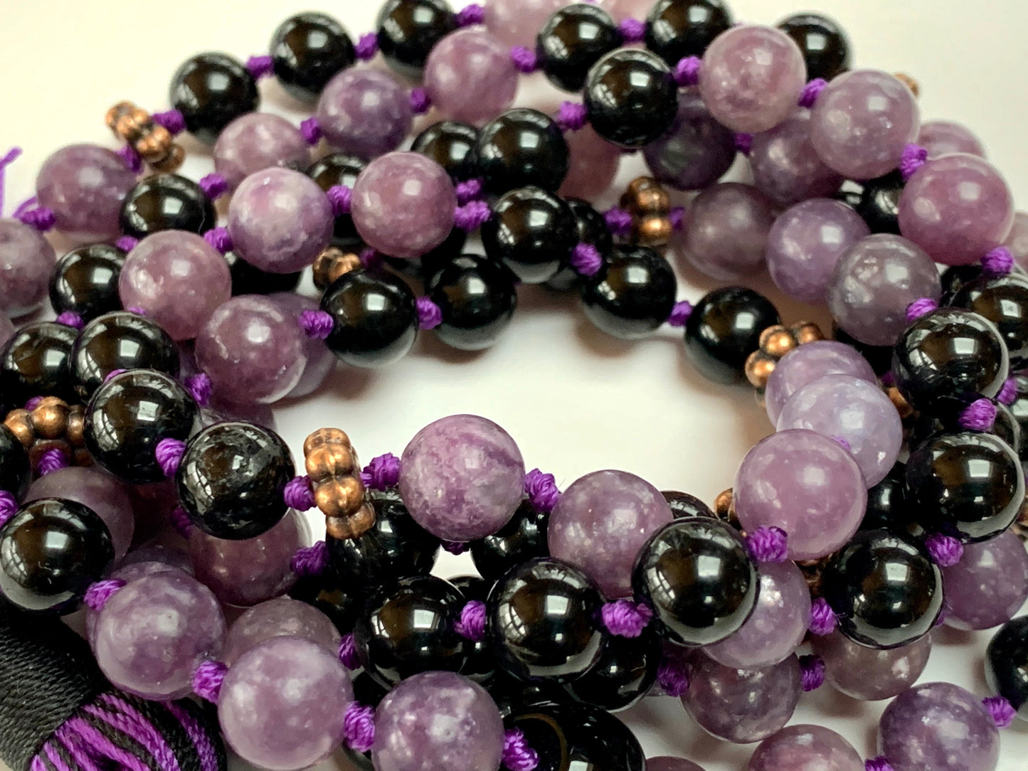 Black Tourmaline Mala Necklace | 108 Beads | VESTA Collection by AYK
