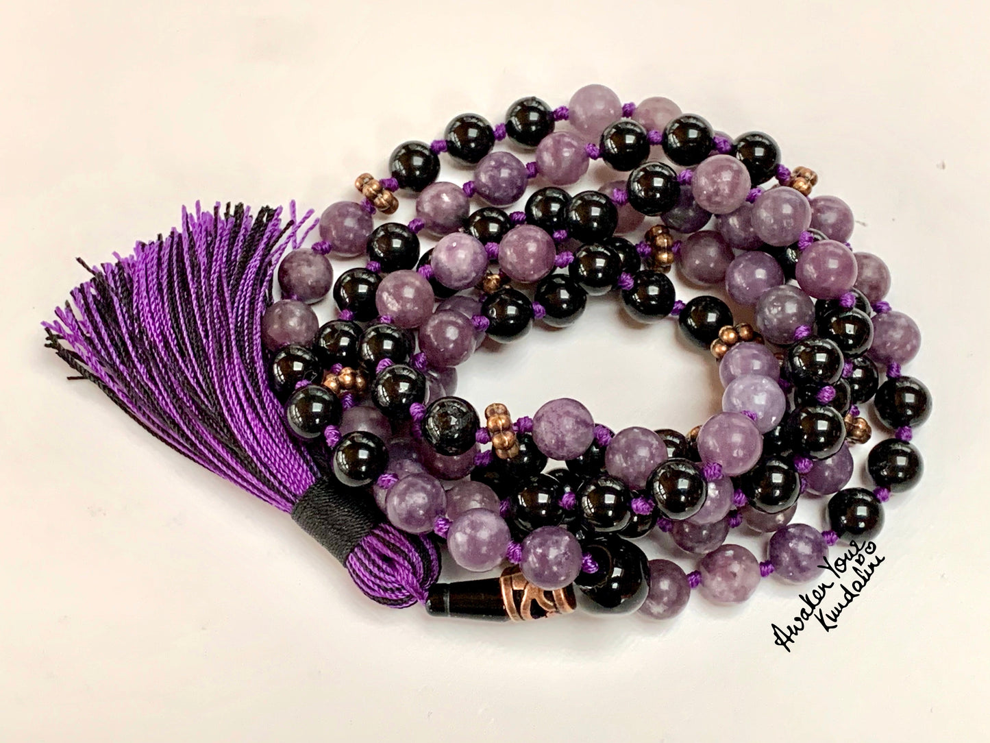 Black Tourmaline Mala Necklace | 108 Beads | VESTA Collection by AYK