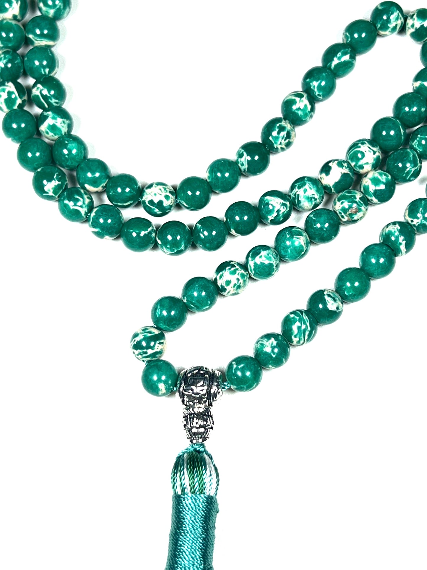 Tide & Stone Mala Necklace | Sea Sediment Jasper | 108 Beads | DHARA