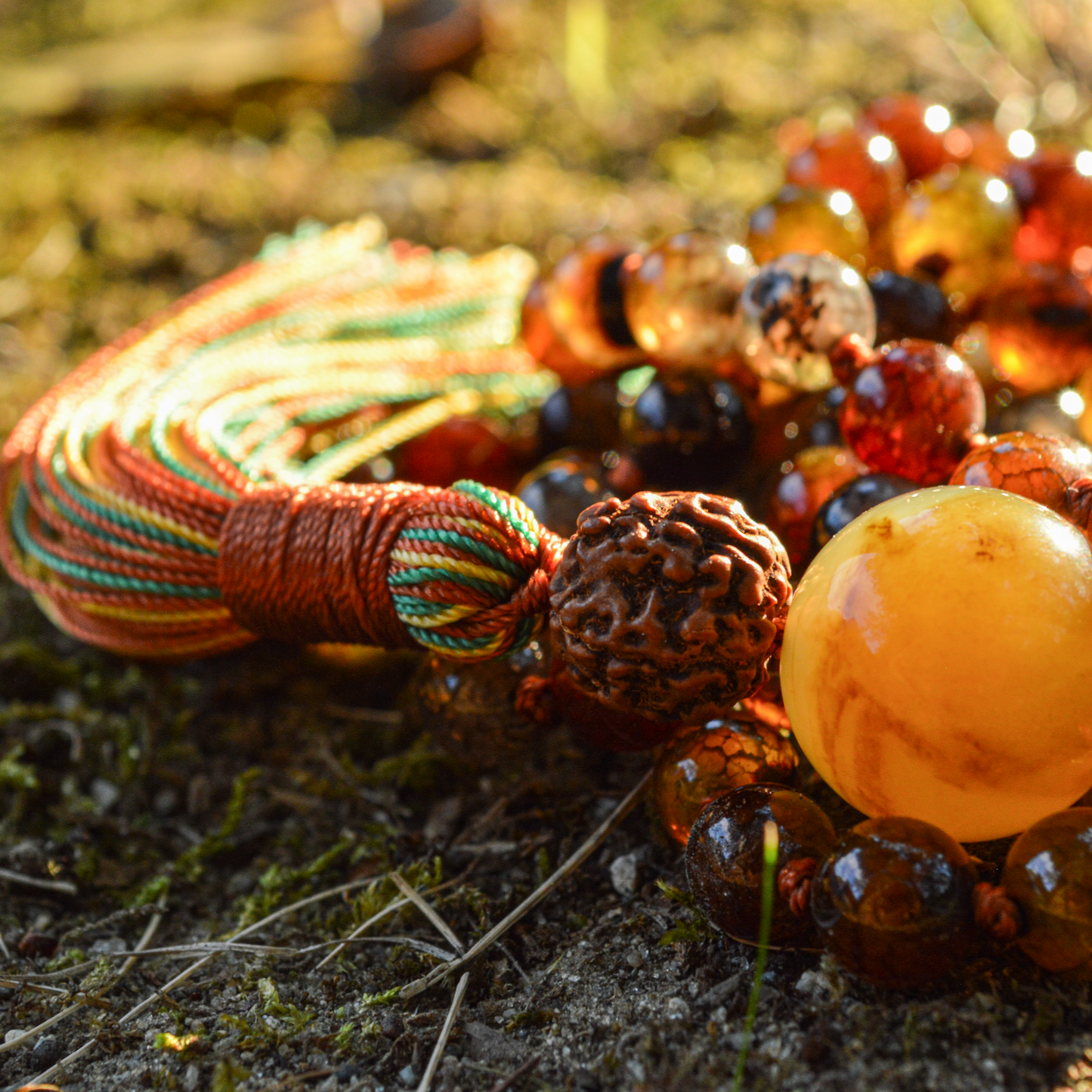 Coffee Dragon Vein Agate Mala Necklace | FALL Collection