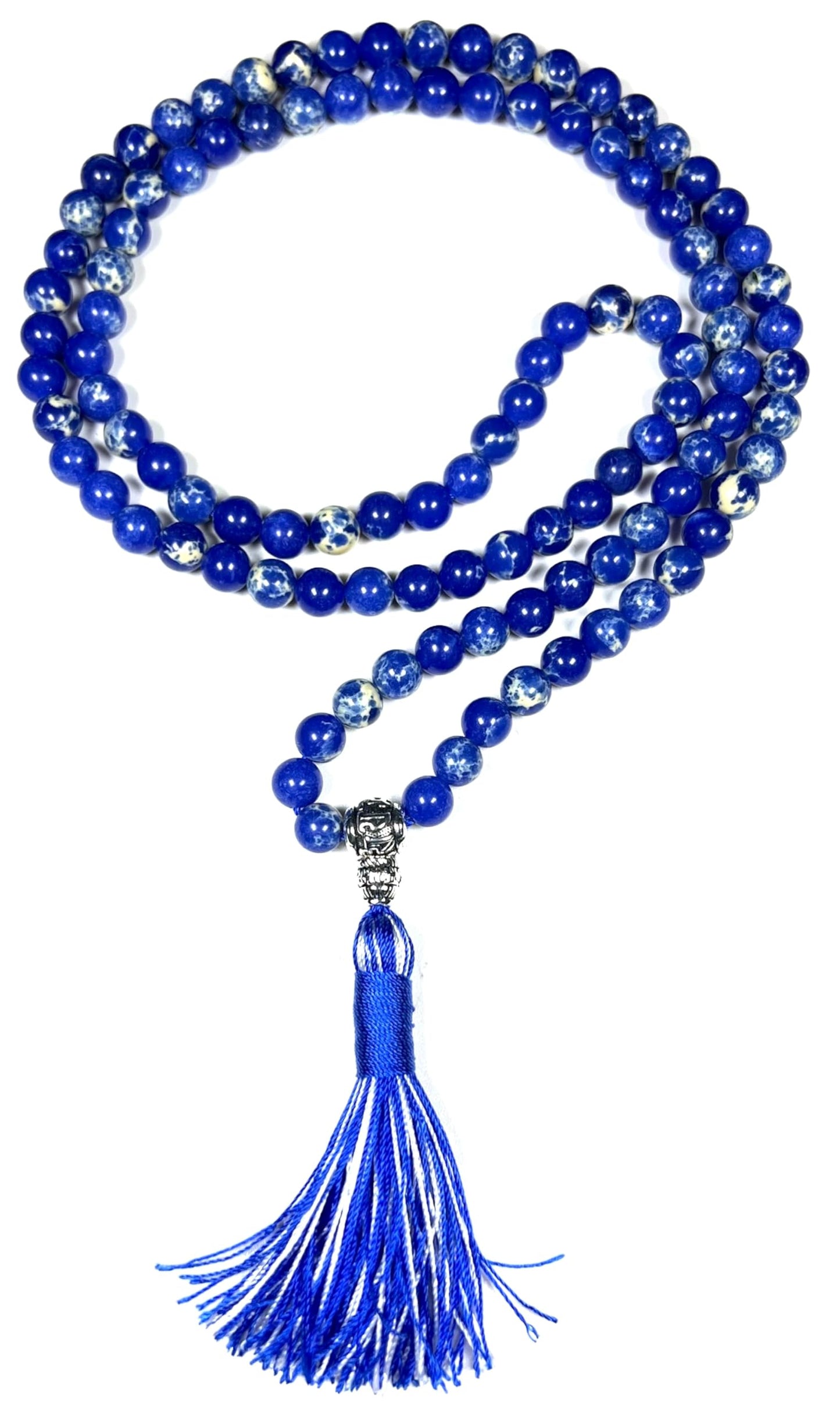 Sea Sediment Jasper Mala Beads Necklace