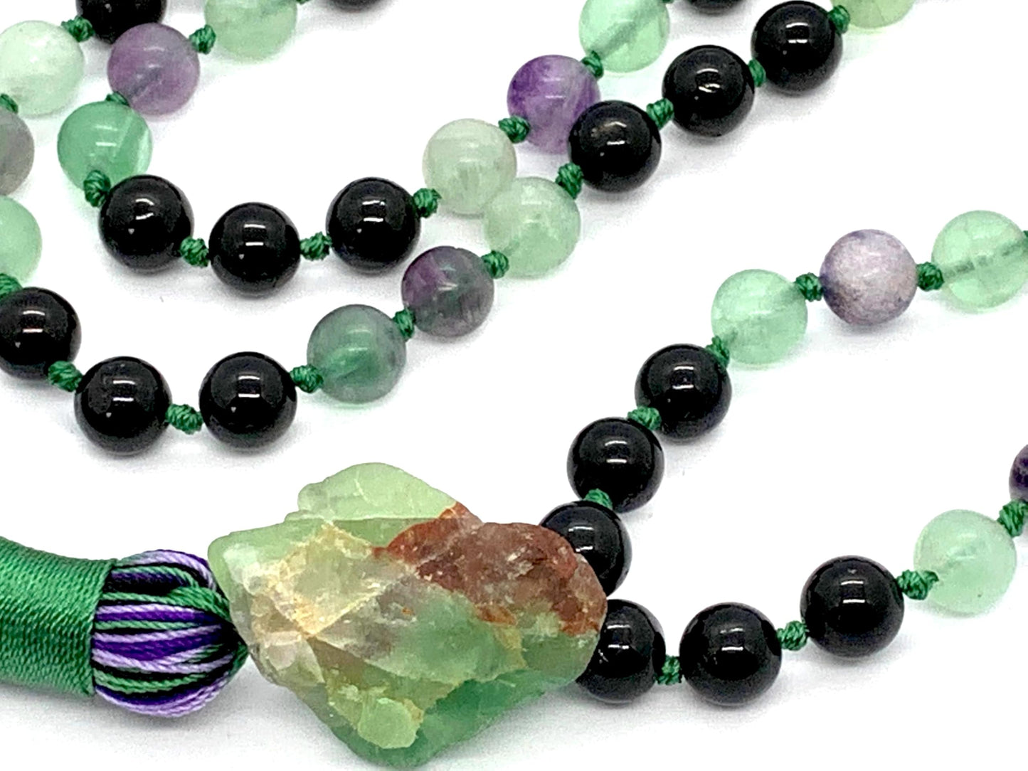 Guardian’s Trinity Mala | Fluorite, Tourmaline & Amethyst | VISTA + SOMA