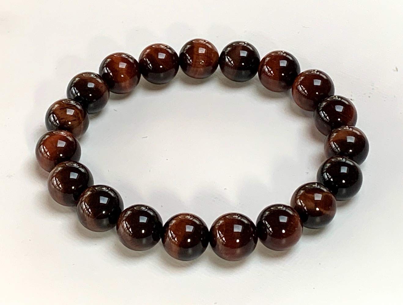 AWAKEN YOUR KUNDALINI Red Tiger's Eye Stretch Bracelet, 10mm Beads, Gemini Birthstone, Root Chakra