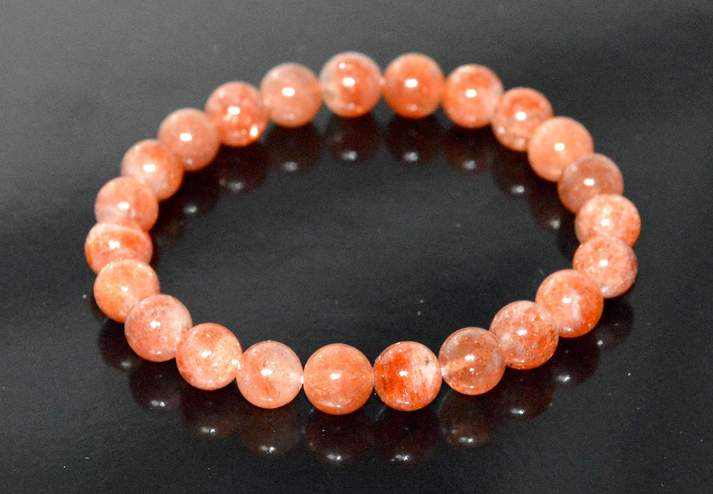 Handmade AAA Grade Sunstone Stretch Bracelet - Birthstone for Leo - July-August Sun Sign - Solar Plexus Chakra - Astrological Sign Leo
