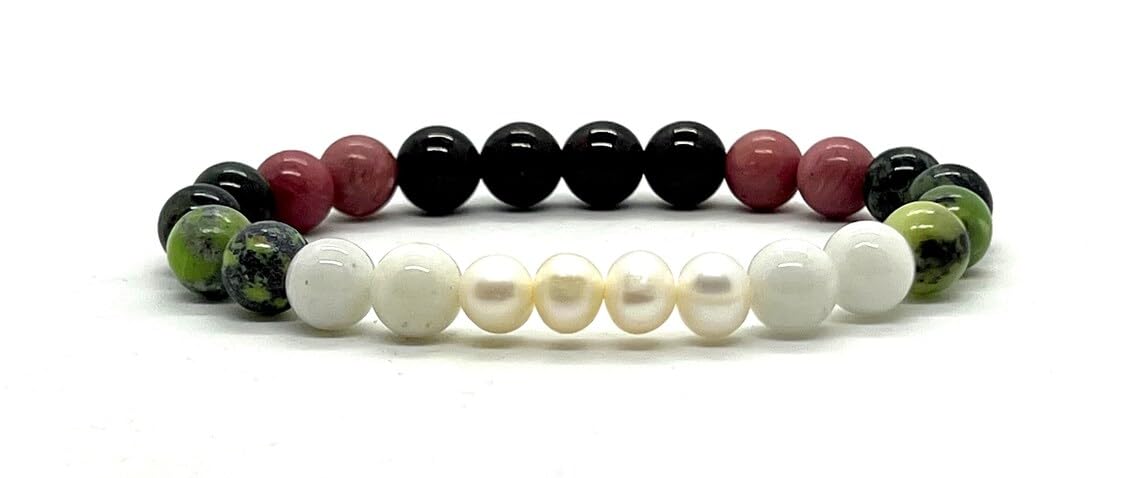 Cancer Birthstone Bracelet - Embrace Harmony & Emotional Balance - Multi-Chakra Alignment - Wrist Size 7.5 Inches