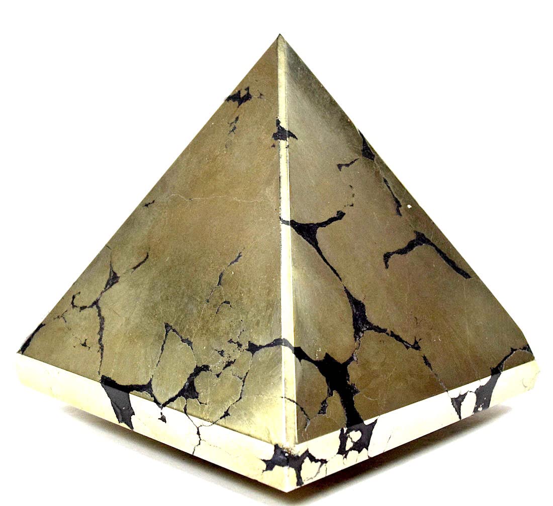 Pyrite Crystal Pyramid | 2-Inch Empowerment Stone | TATTVA Collection