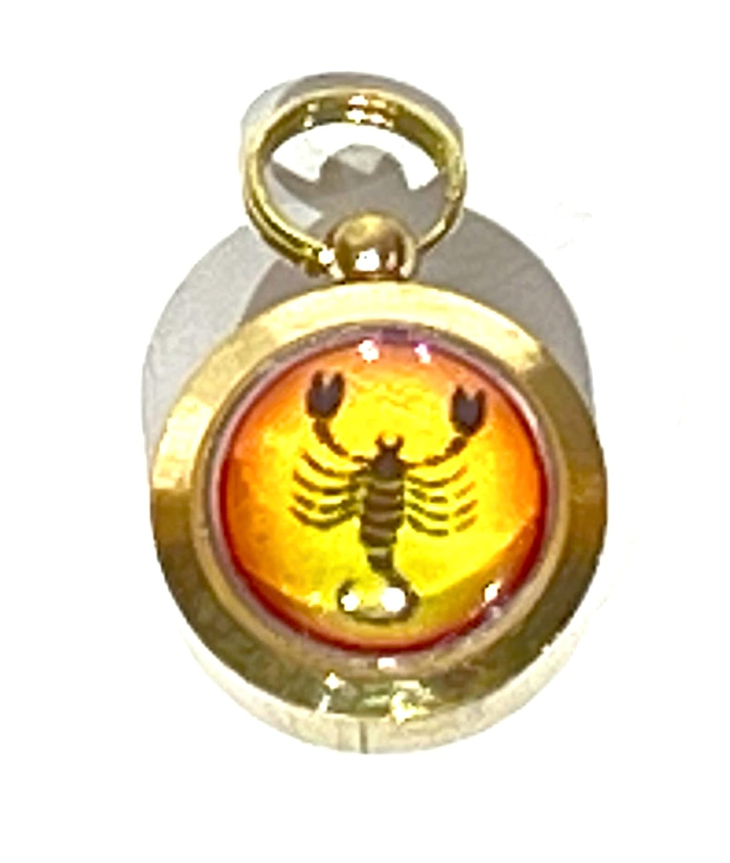 Zodiac Constellation Pendant Necklace - Sun Sign Amulet - Rashi Yantra Pendant - 3/4 Inch Brass Pendant with Zodiac Yantra