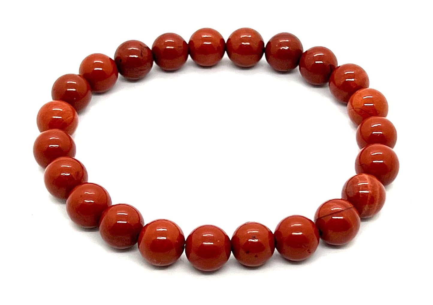 AWAKEN YOUR KUNDALINI Red Jasper Stretch Bracelet (8mm Beads) - Root Chakra Alignment, Aries Birthstone