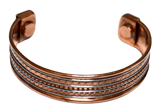Embrace Bold Style: Handmade Adjustable Copper Cuff Bracelet (Wide & Narrow Braids) - Unisex Statement Piece