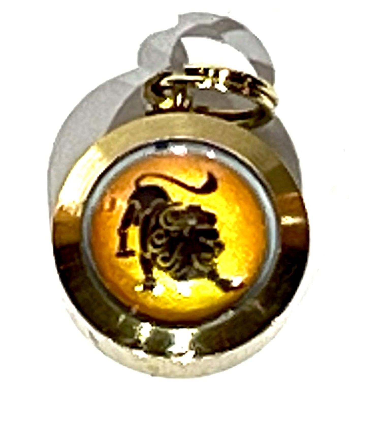 Zodiac Constellation Pendant Necklace - Sun Sign Amulet - Rashi Yantra Pendant - 3/4 Inch Brass Pendant with Zodiac Yantra