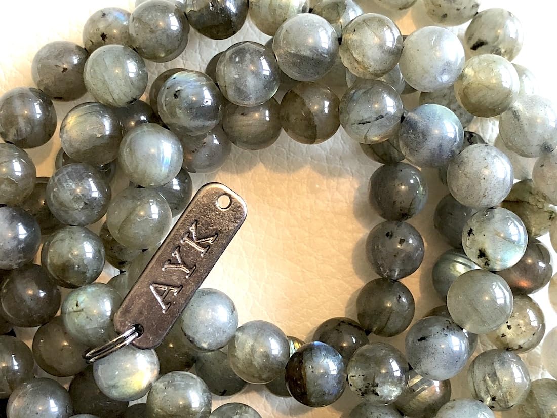 Labradorite Mala Beads | Fifth Chakra | Throat Chakra | Tassel Necklace | Communication | Self Expression | Creativity in Writing | Public Speaking | Scorpio Birthstone, Zodiac Sign
