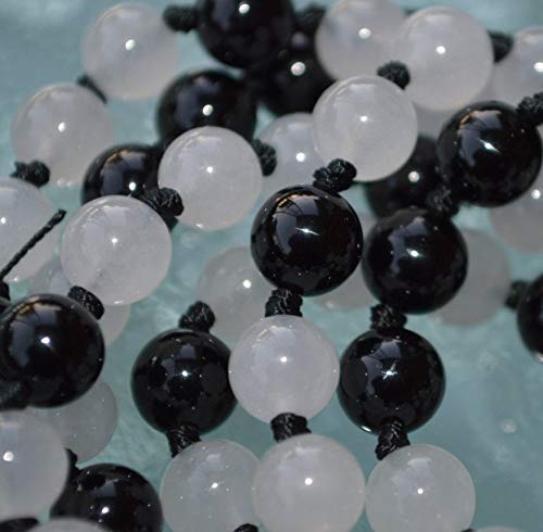 Tourmaline & Moonstone Mala Necklace | Hand-Knotted | VESTA & SHASHI Collections
